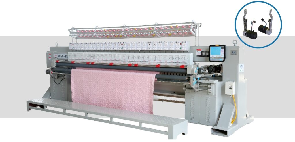 quilting embroidery machine for manufacturing wide range of home textile products, for purchase contact us.